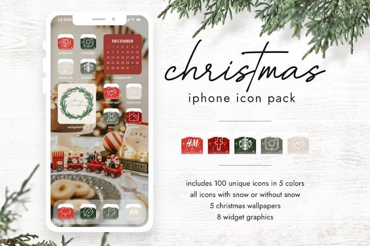 Christmas Train & Snow iOS 14 Home Screen Pack