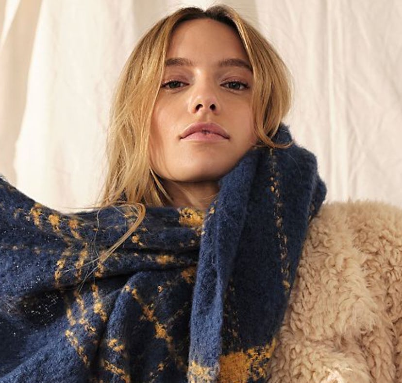 woman wearing scarf, a fashion accessory for holiday gifts