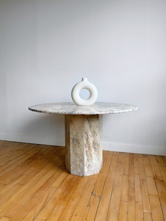 Pink Marble Round Dining Table