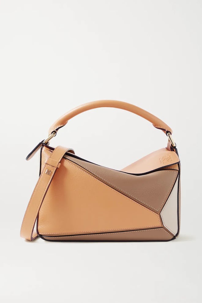 Puzzle Small Color-Block Leather Shoulder Bag