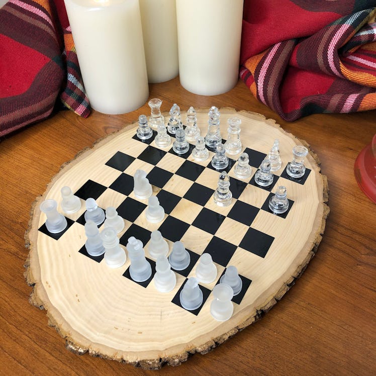 Chess Game Board Set Rustic