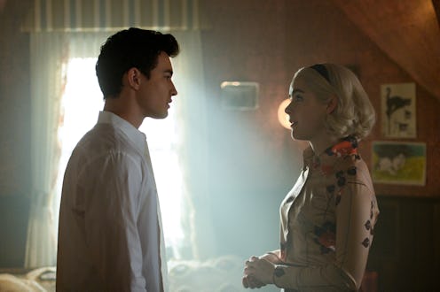 Nick and Sabrina on Chilling Adventures of Sabrina via the Netflix press site