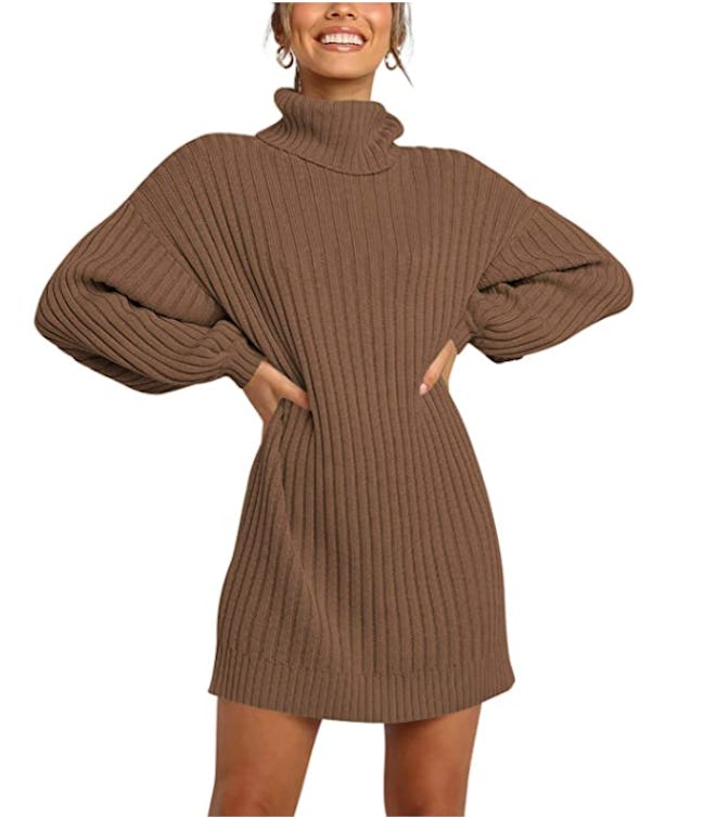 ANRABESS Turtleneck Oversized Sweater Dress 