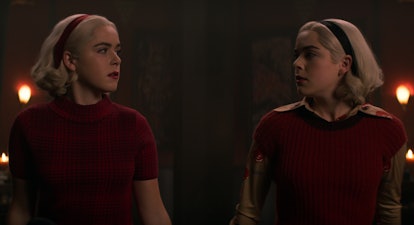 The two Sabrinas in CAOS, via Netflix press site. 