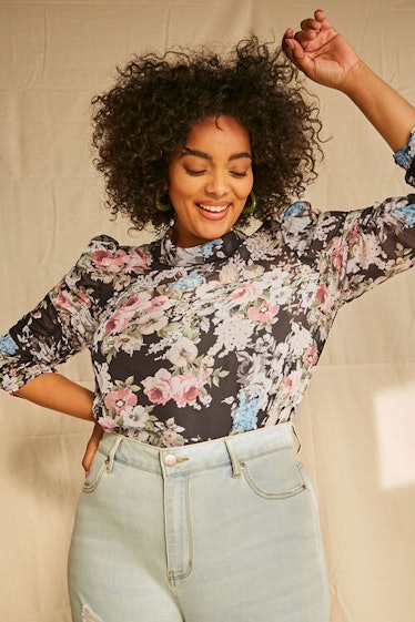 Forever 21 Plus Size Floral Chiffon Top