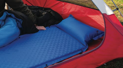 Camping mattress in a tent
