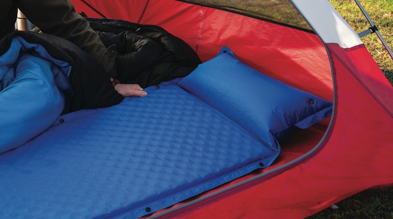 Camping mattress in a tent