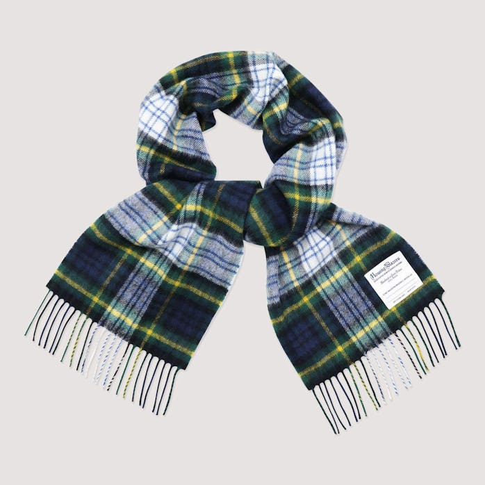 Rowing Blazers Gordon Dress Modern Tartan Lambswool Scarf 