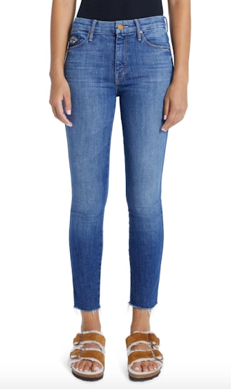 The Double Looker High Waist Fray Hem Ankle Skinny Jeans