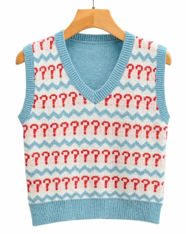 Lovelyerica Printed Jacquard Sweater Vest
