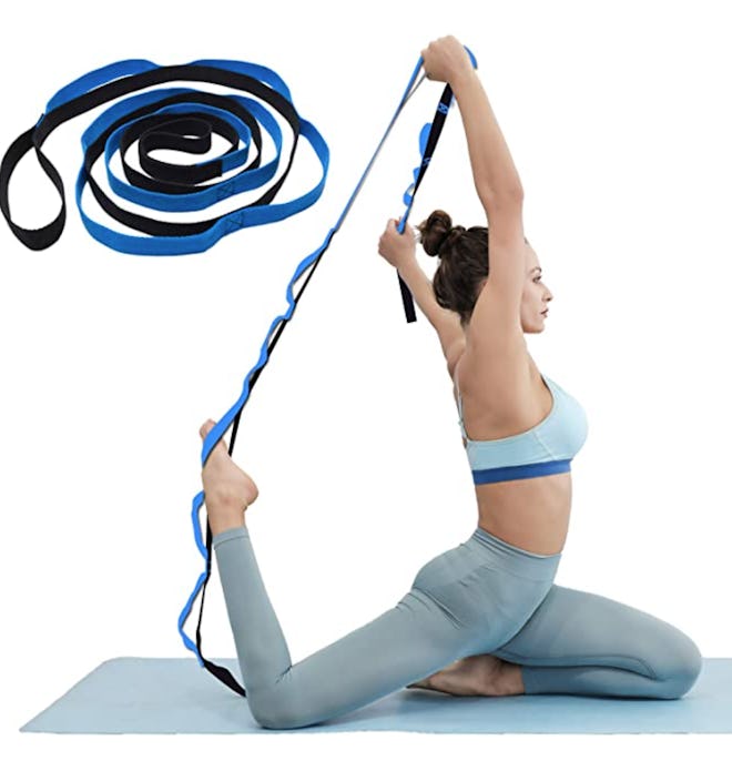 KerKoor Yoga Stretch Strap, Multi Loops Adjustable Exercise Band