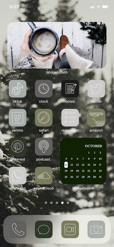 Subdued Winter iOS 14 Home Screen Design