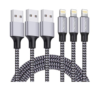 YUNSONG Braided Lightning Phone Charger (3-Pack)