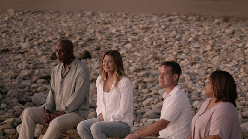 James Pickens Jr as Richard Webber, Ellen Pompeo as Meredith Grey, T.R. Knight as George O'Malley, a...