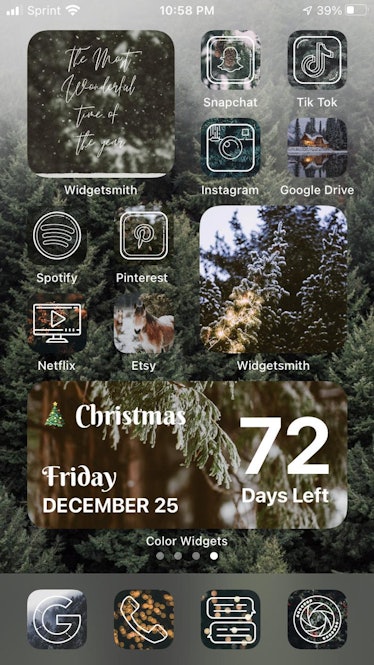 Winter Trees iOS 14 Home Screen Design