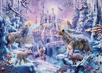 CHAFIN 1000-Piece Snow Castle And Wolf Jigsaw Puzzle