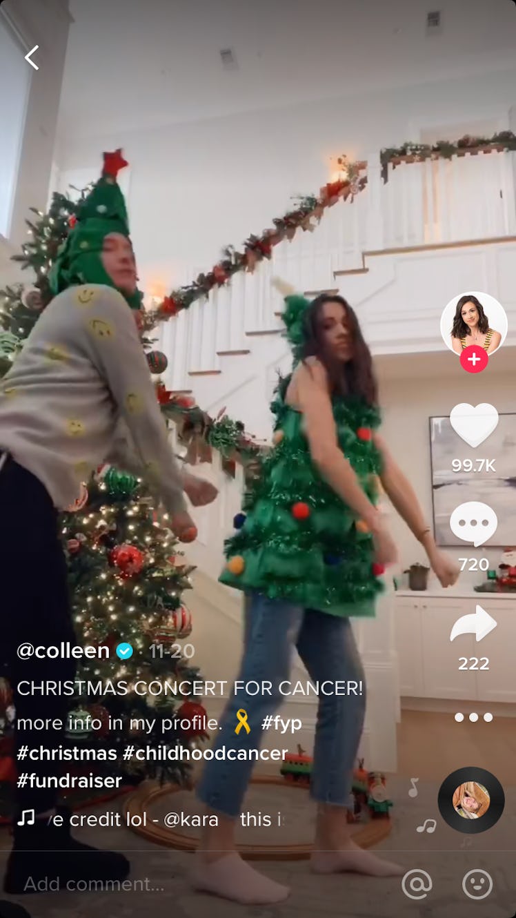 TikToker Collen and her friend do the #HereComesSantaClaus Challenge by dancing to a favorite Christ...