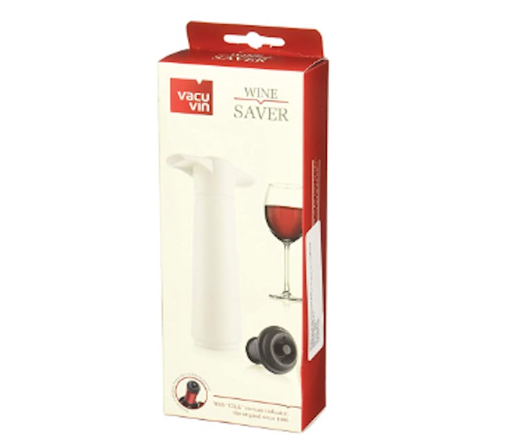 The Original Vacu Vin Wine Saver with 2 Vacuum Stoppers – White