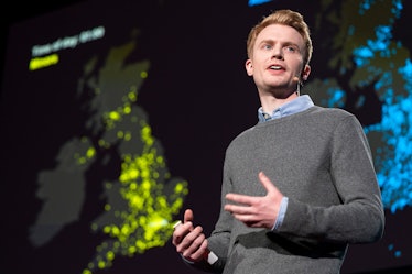 Adam Kucharski during his speech at a TED conference