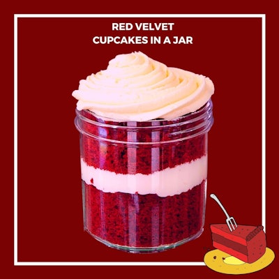 Red Velvet Cupcakes in a Jar 