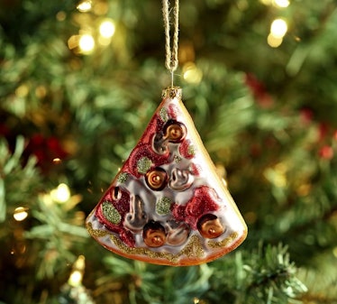 Mercury Glass Pizza Slice Ornament