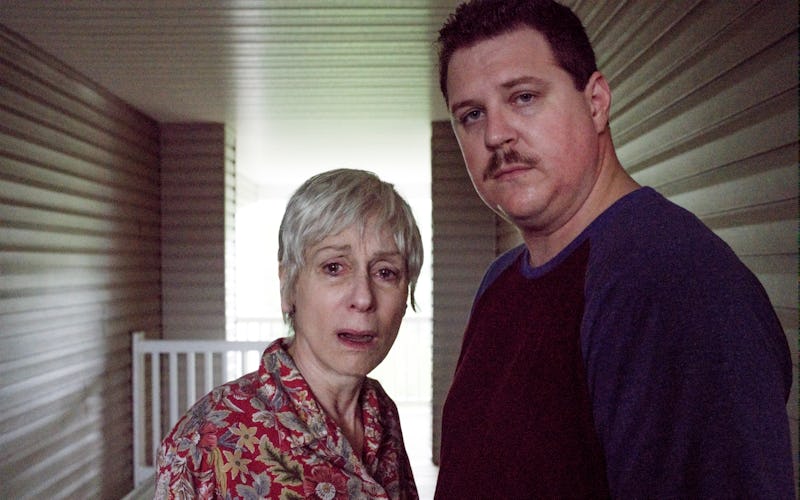 Cameron Britton and Judith Light in 'Manhunt: Deadly Games.'