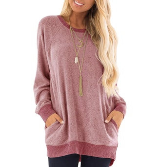 If you like a relaxed fit, check out this soft tunic sweatshirt. 