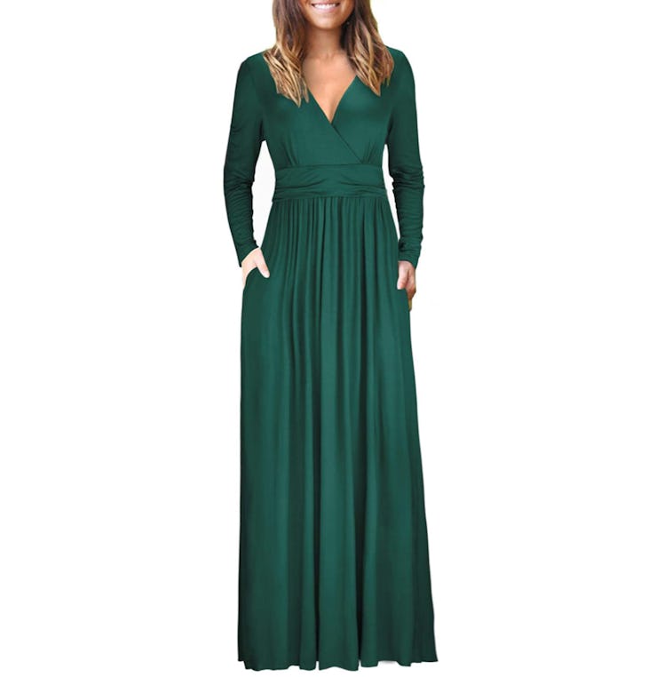 OUGES Long Sleeve Maxi Dress