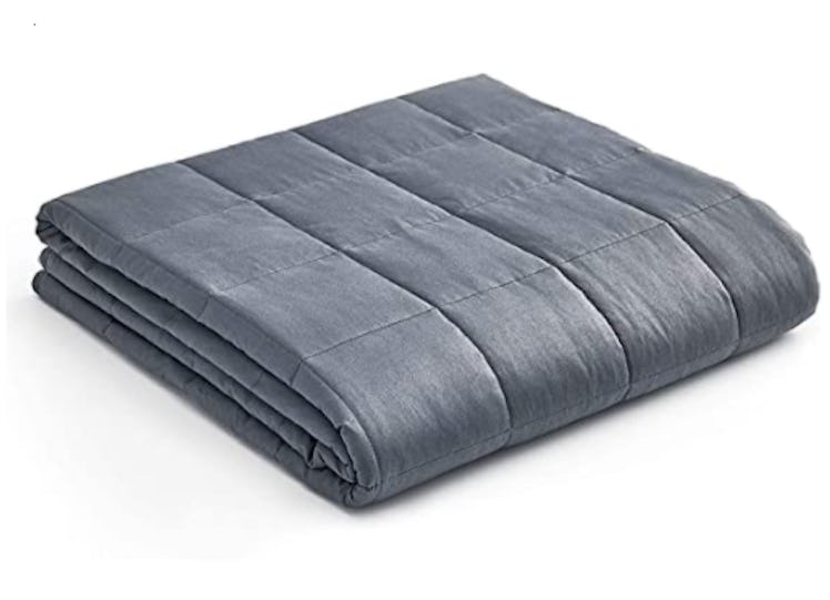 YnM Weighted Blanket — Heavy 100% Oeko-Tex Certified Cotton Material with Premium Glass Beads (Dark ...