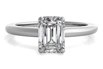 Solitaire Diamond Gallery Emerald Cut Engagement Ring