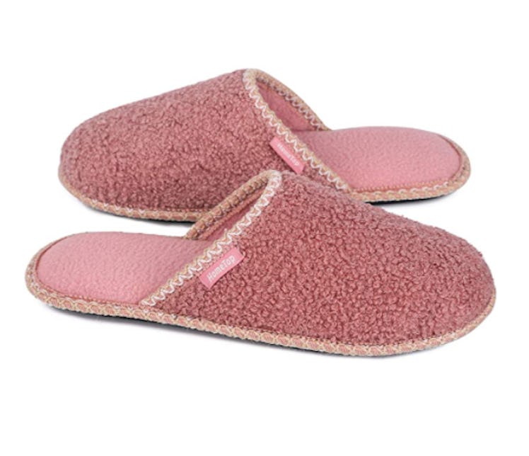 HomeTop Memory Foam Slippers with Polar Fleece Lining