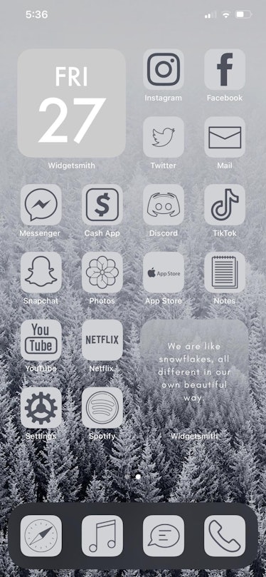 Winter Grey Tones iOS 14 Home Screen Theme