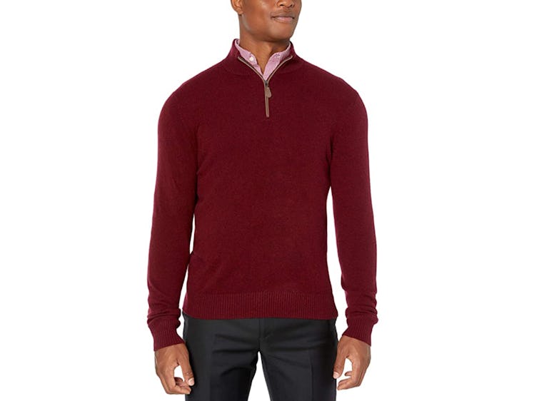 Buttoned Down Cashmere Quarter-Zip Sweater