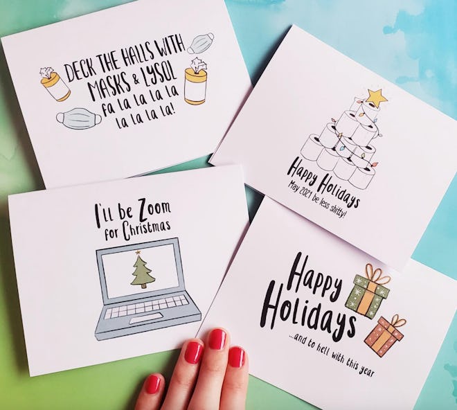 Set of 4 Funny 2020 Christmas Cards