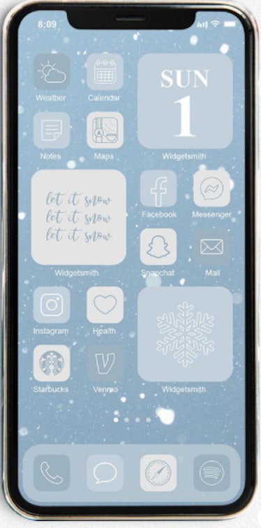 Let It Snow Winter iOS 14 Home Screen Design