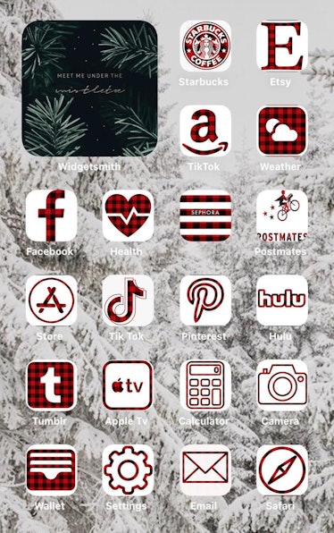 Plaid Winter iOS 14 Home Screen Idea