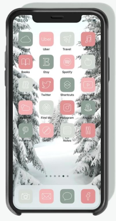 Pastel Aesthetic Winter iOS 14 Home Screen Design