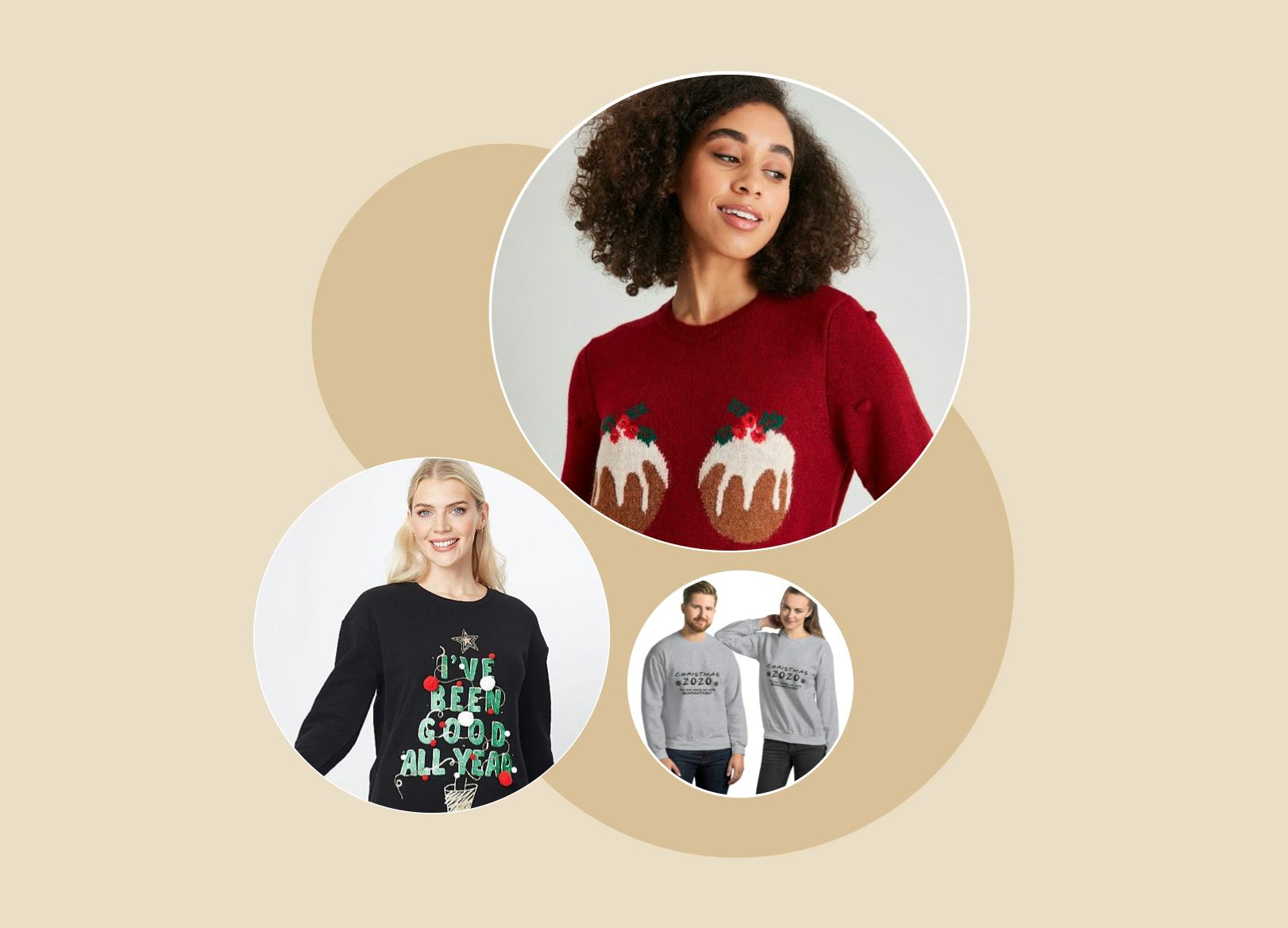 Cheeky Christmas Puddings Jumper Adults & Kids Sizes Funny Joke Gray
