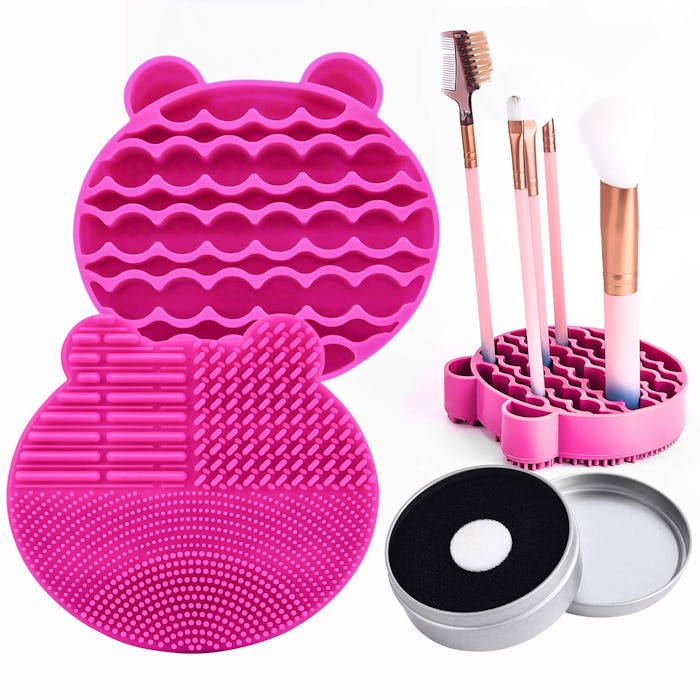 Bird&Fish Makeup Brush Cleaning Mat and Holder