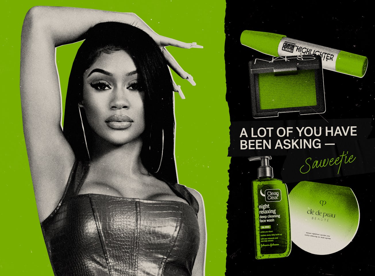 Icy Grl Saweetie on a cover next to a "a lot of you have been asking" text