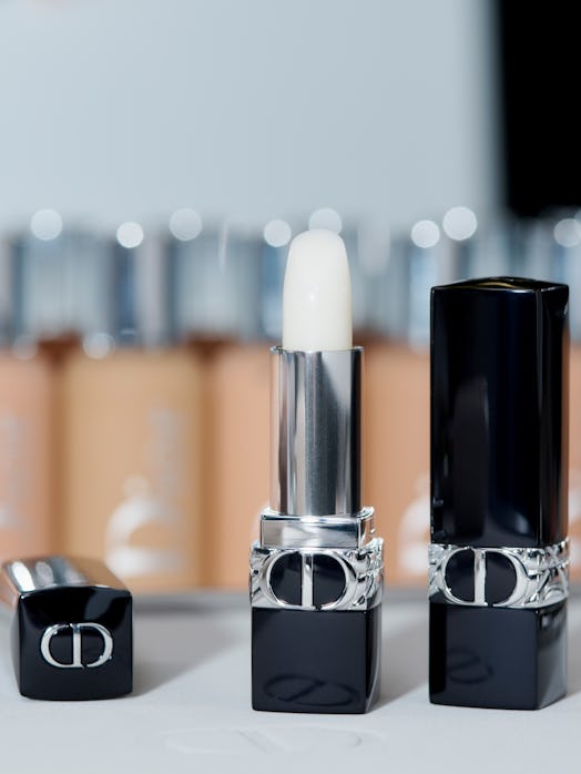 A closeup of the Dior lip balm 
