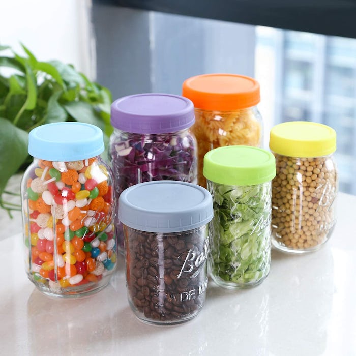 Aozita Plastic Mason Jar Tops (6-Pack)