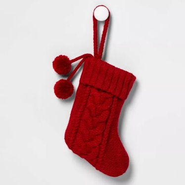 Mini Cable Knit Christmas Stocking Red - Wondershop™