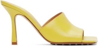 Yellow Stretch Heeled Sandals