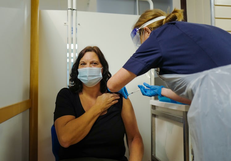person getting coronavirus vaccine 