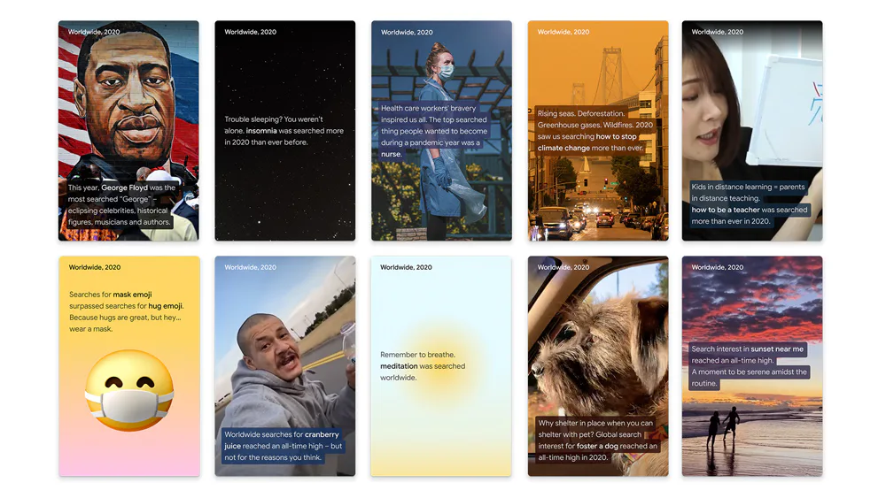 Google's Year In Search 2020 Interactive Experience Explores 50 Of The ...