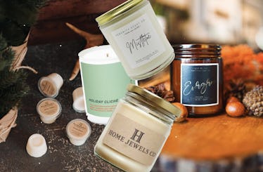 Candle shops on Etsy are filled with holiday scents like evergreen and mistletoe.