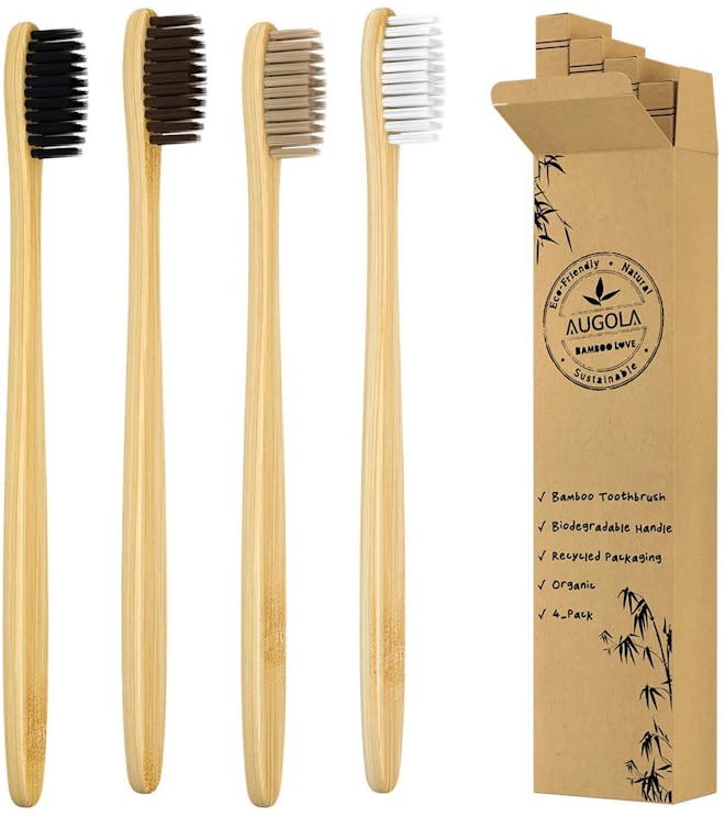 Bamboo Toothbrushes Pack of 4