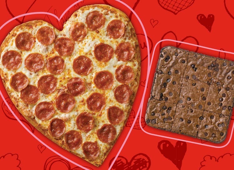 Papa John's heart-shaped pizza and brownie will be available until Feb. 16.