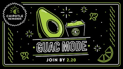 Chipotle Rewards' Guac Mode Promo will get you free guac.